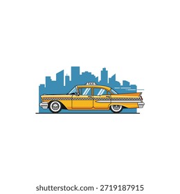 Diseño de Vector plano de icono de taxi.