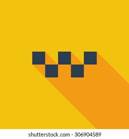 Taxi icon. Flat vector related icon with long shadow for web and mobile applications. It can be used as - logo, pictogram, icon, infographic element. Vector Illustration.