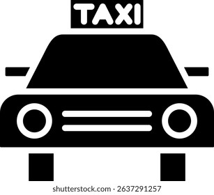 Taxi Icon Glyph Vector Illustration
