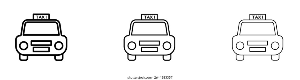 Taxi icon graphic set. trendy stroke line style