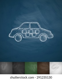 taxi icon. Hand drawn vector illustration. Chalkboard Design