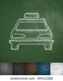 taxi icon. Hand drawn vector illustration. Chalkboard Design