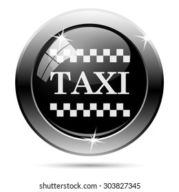 Taxi icon. Internet button on white background. EPS10 vector 