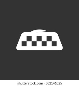 Taxi icon isolated on black background. Taxi vector logo. Flat design style. Modern vector pictogram for web graphics - stock vector