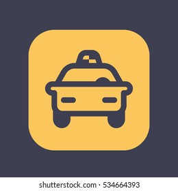taxi icon in linear style, vector illustration