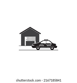 Logo del icono del taxi, ilustración del diseño del vector 