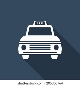 taxi icon with long shadow