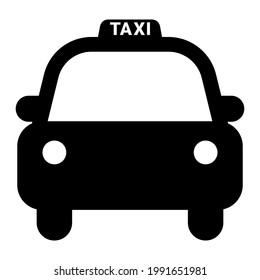 Taxi-Symbol auf weißem Hintergrund
