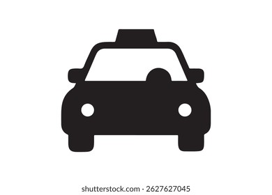 Taxi Icon outline vector illustration isolated on a white background.