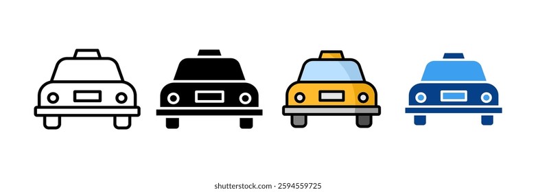 Taxi Icon Set Multiple Style Collection