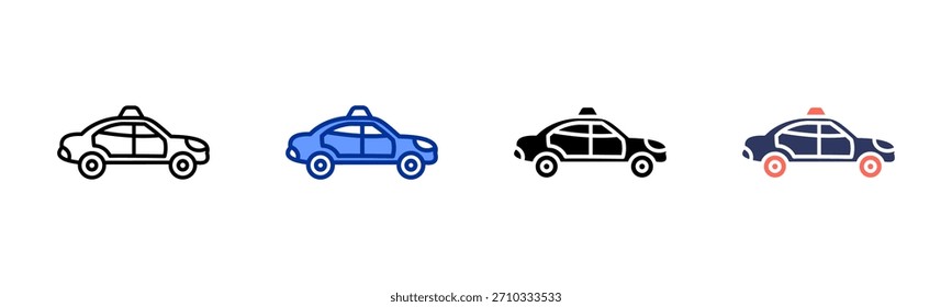 Taxi icon set multiple style collection