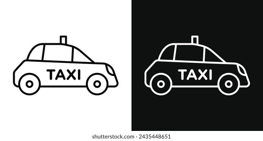 Taxi Icon Set. Vector Illustration