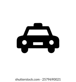 Taxi icon silhouette vector illustration on white background