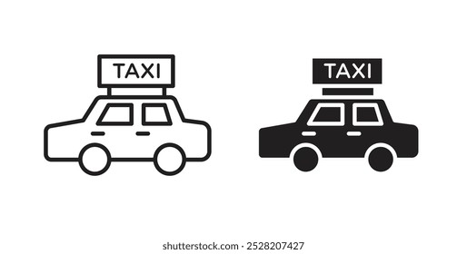 Taxi icon in solid and stroke style.