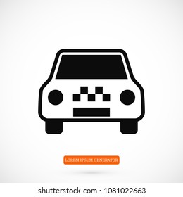 Taxi icon, stock vector illustration flat design style