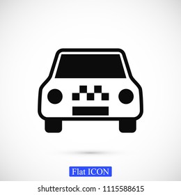 Taxi icon, stock vector illustration flat design style
