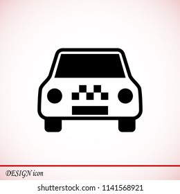 Taxi icon, stock vector illustration flat design style