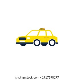 Taxi icon, stock vector illustration flat design style on white background stock 