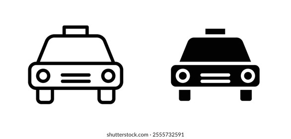 Taxi icon symbol collection on white background.