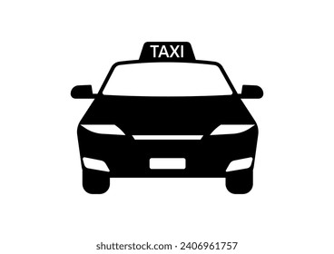 Taxi Icon Symbol. Vector Illustration Isolated on White Background.