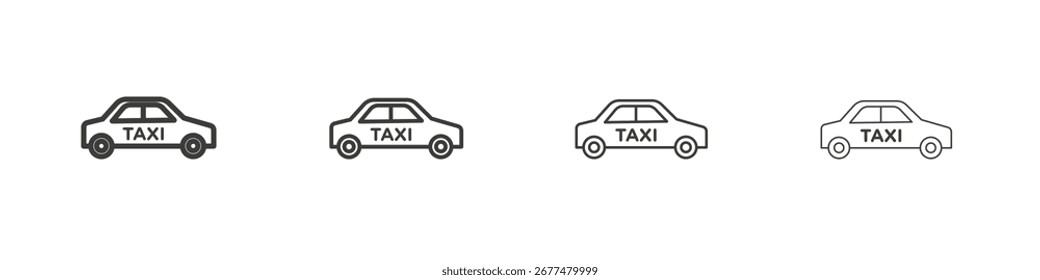 Taxi icon symbol. Vector isolated illustration.
