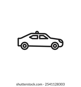 Icono de taxi Ilustración plana de línea delgada