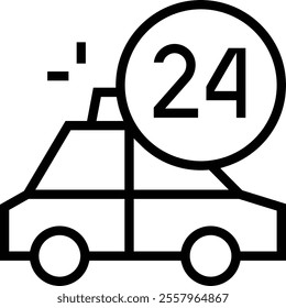 taxi icon. Thin linear style design isolated on white background