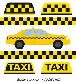 Taxi, taxi icon, transport for passengers. Flat design, vector illustration, vector.