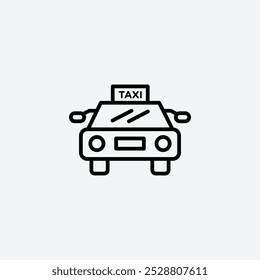 Taxi icon in tree different line stroke sizes.