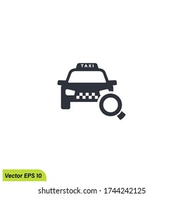 taxi icon in trendy flat design, vector illustration eps 10