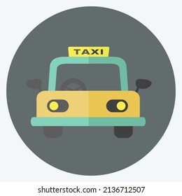 Taxi Icon in trendy flat style isolated on soft blue background