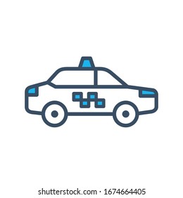Estilo de contorno vectorial de icono de taxi