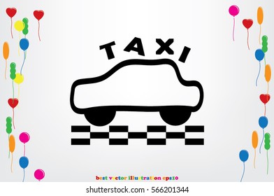 Taxi icon vector illustration .