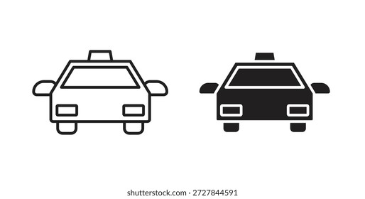 Icono de taxi. Ilustración vectorial, plano y carrera