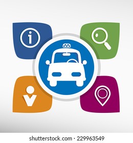 Taxi Icon vector illustration. Modern Flat style