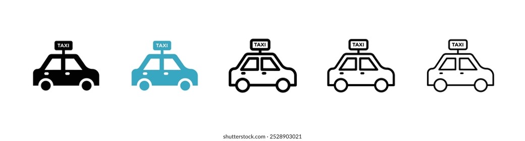 Taxi-Symbol, Vektorgrafik-Set