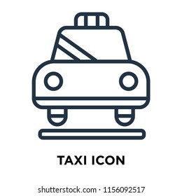 Taxi icon vector isolated on white background, Taxi transparent sign , thin symbols or lined elements in outline style