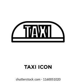 Taxi icon vector isolated on white background, Taxi transparent sign , line or linear sign, element design in outline style