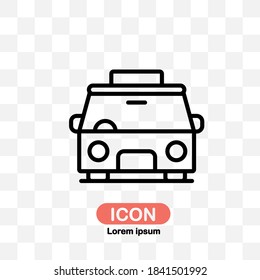 taxi icon vector isolated on transparent background.