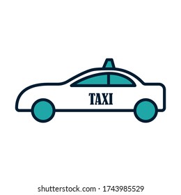 Taxi icon vector on white background