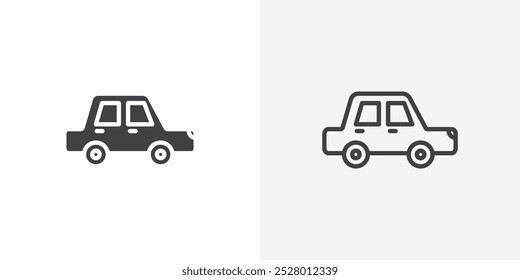 Taxi icon vector icon set in black and white color.