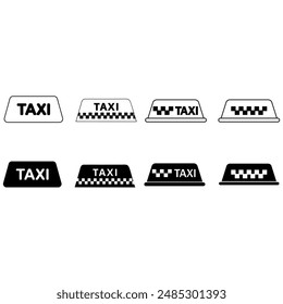 Taxi icon vector set. Taxi service illustration sign collection. Transportation of passengers symbol or logo.