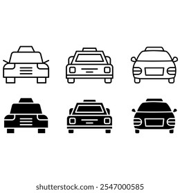 Taxi icon vector set. Taxi service illustration sign collection. Transportation of passengers symbol or logo.