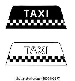 Juego de vectores de iconos de taxi. Colección de signos de ilustración de trazo. símbolo de entrega.