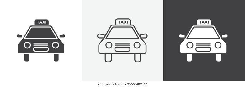 Taxi icon vector set for ui designs