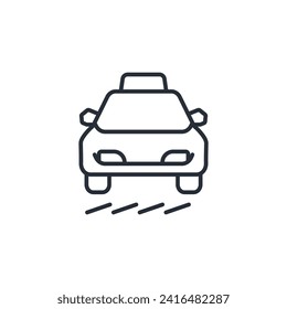 taxi icon. vector.Editable stroke.linear style sign for use web design,logo.Symbol illustration.