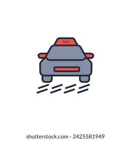 taxi icon. vector.Editable stroke.linear style sign for use web design,logo.Symbol illustration.