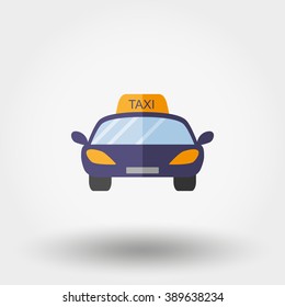 Taxi. Icon for web and mobile application. Vector illustration on a white background. Flat design style.