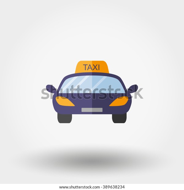Taxi. Icon for web and\
mobile application. Vector illustration on a white background. Flat\
design style.