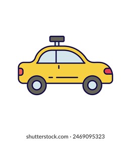 Taxi-Symbol mit weißem Hintergrund Vektorgrafik Stock Illustration